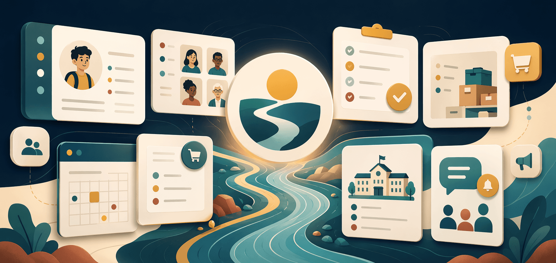 Illustration of Workflow school operations workflows